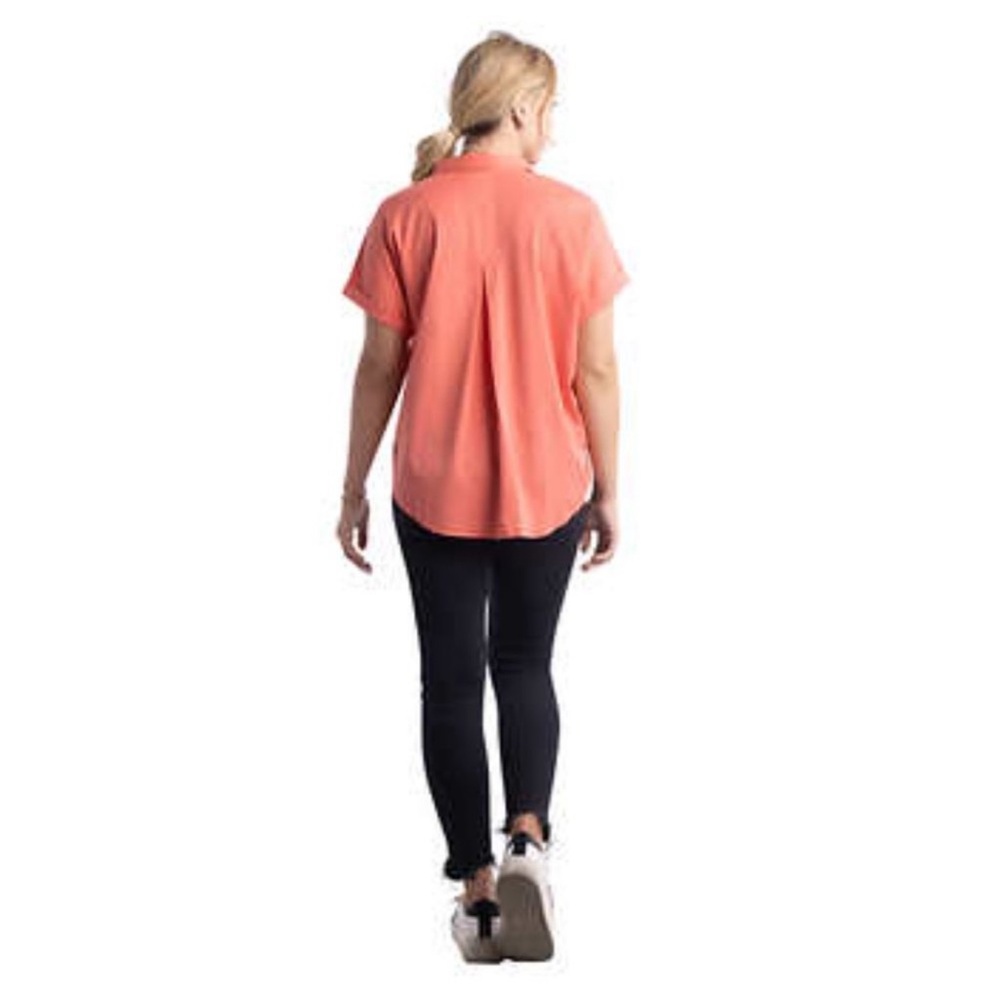 Como Vintage Coral Button-Down Lyocell Tencel Shirt